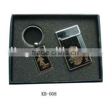 metal gift set lighter and key chain for getlman