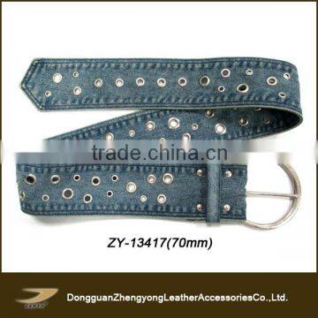 Fashion female canvas belts with metal eyelet