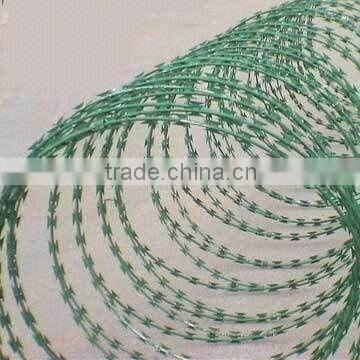 Green PVC Military Use Razor Wire