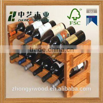 Hot sale Chinese supplier FSC&SA800 nature solid wood wood wine rack