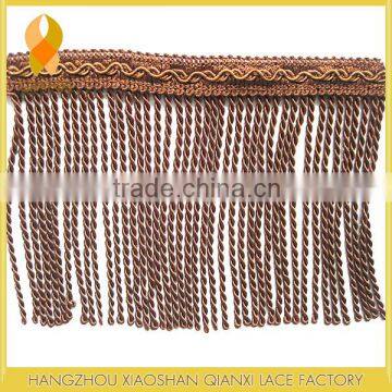4 INCH RAYON BROWN BULLION FRINGE FOR SOFA