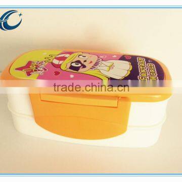 Wholesale fashional cartoon lunch box two layers of plastic lunch box food storage box bento lunch box