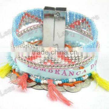 Cheap rainbow mexican woven bracelet