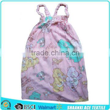 Custom pattern cotton velour printing sex women bath skirt cartoon printing lady towel skirt