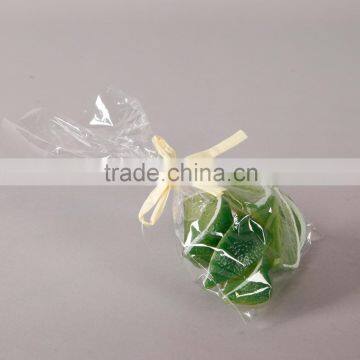 Flora bunda PVC S/8 fake lime slice pieces (5cm) in Bag for sample modle, fake fruit for decoration display