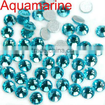 Aquamarine Non hotfix crystal rhinestone Flatback Rhinestone SS4-SS40