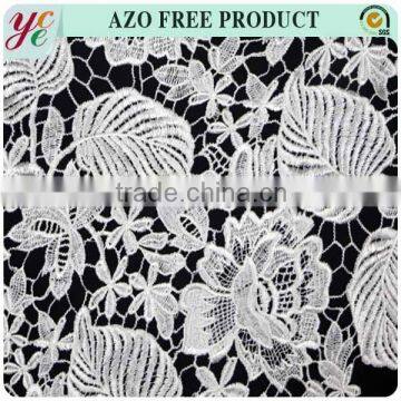 Leaf Design Chemical 100 Polyester Embroidery Lace Fabric for Bridal photo-4