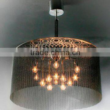 0522-18 chain hung cheap chandelier lamp rectangle crystal brass