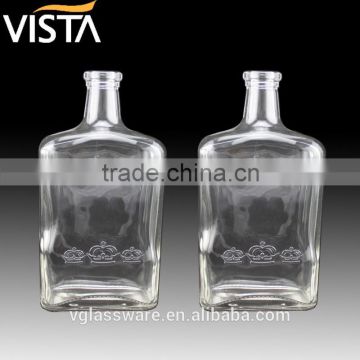 whisky glass bottle flat glass bottle