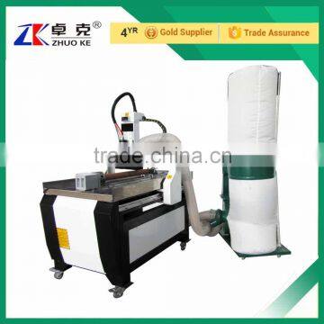 China 4 Axis CNC Router Machine For Aluminum Wood ZK-6090 With 1.5KW Water Cooling Spindle&Dust Collector To Keep Clean