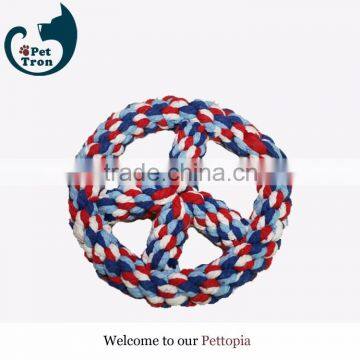 Peace knot shape rope interactive dog toy