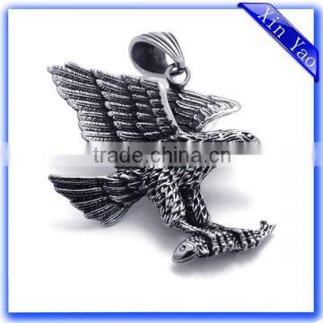 High quality 3D eagle antique silver zinc alloy keychain