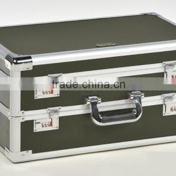 High quality black green Twin case aluminum tactical gun case