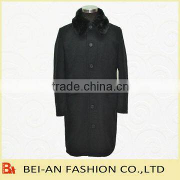 Fake Fur Collar Woolen Coat for Men