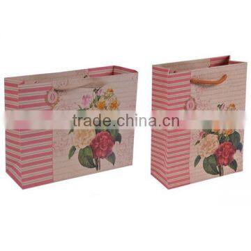 Antique Flower Printing Paper Shopping Bag