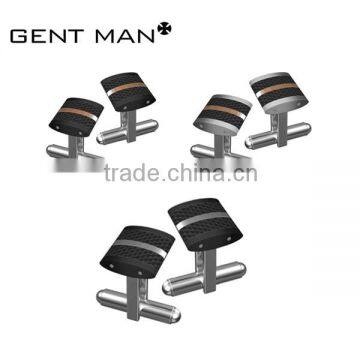 Hot wholesale blank cufflinks carbon fiber cufflinks