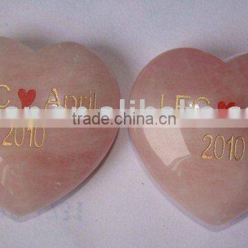 30mm heart rose quartz love carving gemstone