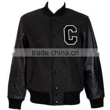 Custom made bulk high quality men's winter bomber jacket with baseball varsity jacket wholesale custom