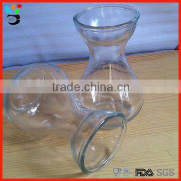 Cheap price transparent & colored decorative hyacinth glass vase