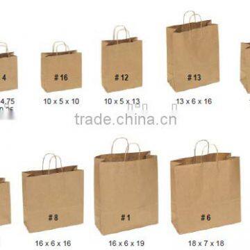 Hand fancy printed brown custom kraft paper small gift bags