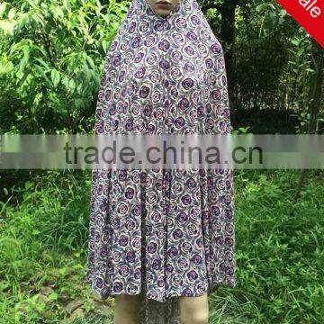 Charming Graceful Printed Lycra Muslim Women Prayer Dress Islamic Clothing Ladies Hijab Abaya Khimar Jilbab