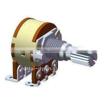 Rotary dual potentiometer with vertcial hole