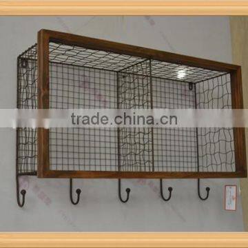 decorative metal wall shelf with hanger