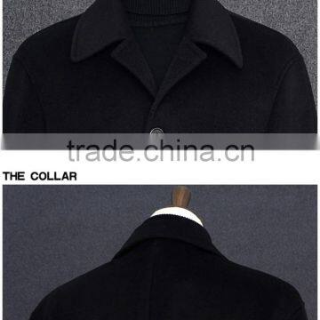 Long Woven Woolen Winter Overcoat Wool Cashmere Coat Men Parkas Hombre photo-6