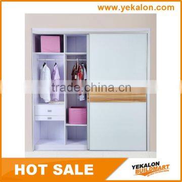 Tempered glass inserted sliding door wardrobe