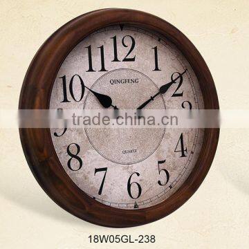 2016 antique reproductions wood craft european wall clock (18W05GL-238)