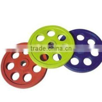 Color Rubber Coated Weight Plate With 7 Holes
