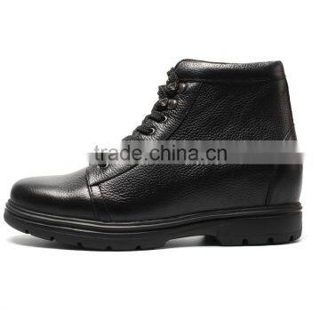 High top ankle bootsPebble grain leather boots height increasing boot