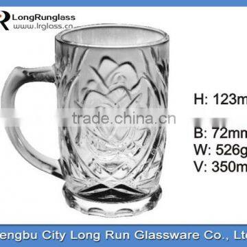 LongRun 12oz Charming Carved Fancy Drinking Tableware Glass Water Glass Cup