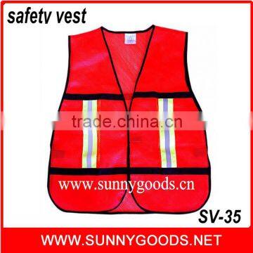 red adult reflective adjustable safety vest