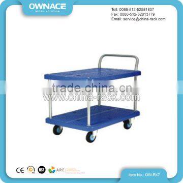 2 Layer Warehouse Hand Push Cart Trolley