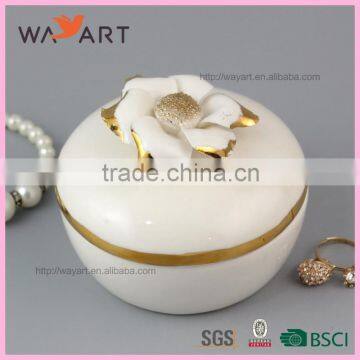 Hot sale Round Shaped White Flower Box for Jewelry
