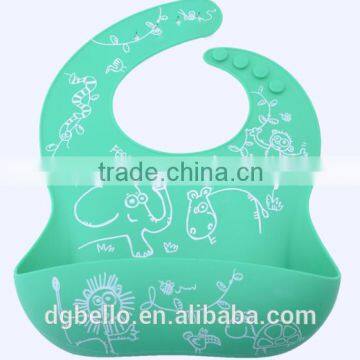 PBA Free Easy Clean Silicone Baby Bibs With Customer Design