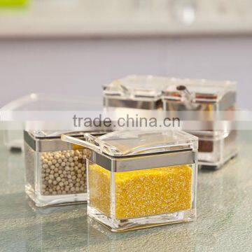 100%virgin material high plexiglass easy clean eco-friendly acrylic condiment storage wholesale