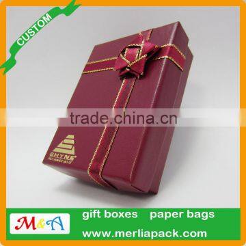 Noble Jewelery Red Fancy Paper Boxes Customized Earring Ring Pendant White Velvety Foam Box