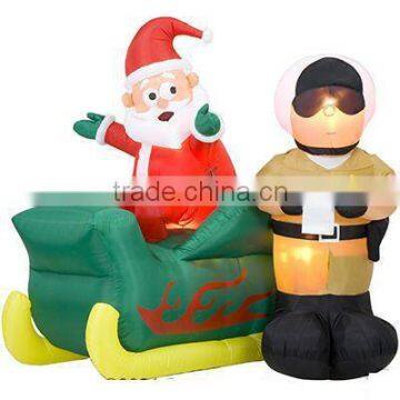 Custom Santa Getting Ticket From Police Officer Christmas Inflatable