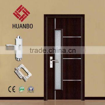 2015 cherry mdf pvc solid wood interior glass doors for bedroom