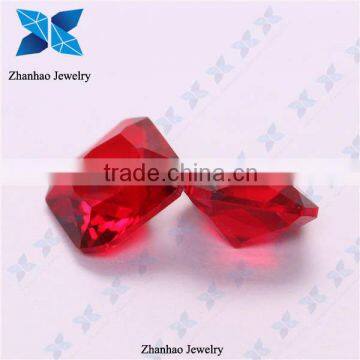 Diamond cut large red glass gems for fashion jewelry