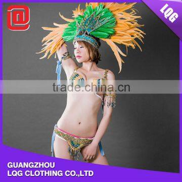 Wild mixed color feather bead tassel brazil sexy carnival costume