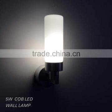 COB led wall light anodized silver acrylic & aluminum 5w wall mount led light