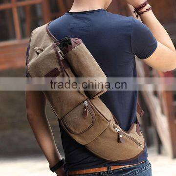 Hot selling canvas travel shoulder bag for men with low price