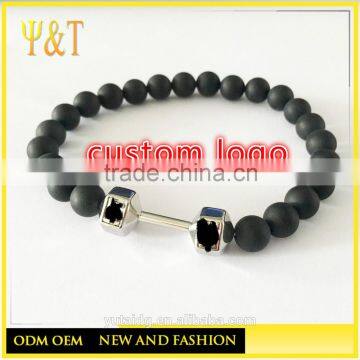 Jingli Jewelry fashion 316 stainless steel bracelets men jewelry gym life onyx