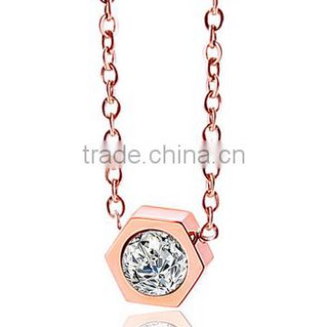 316L Stainless steel hexagon pendant necklace dangle charms pendant necklace