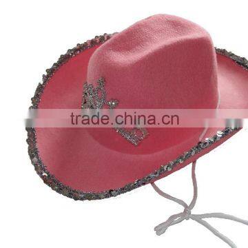 pink cowboy hat with tiara
