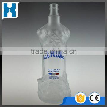 EMBOSSED 750ML/700ML SMOOTH CRYSTAL GLASS VODKA BOTTLE