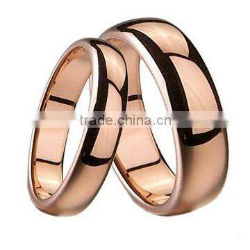 8MM and 6MM Rose Gold Plated Tungsten Carbide Ring Wedding Ring